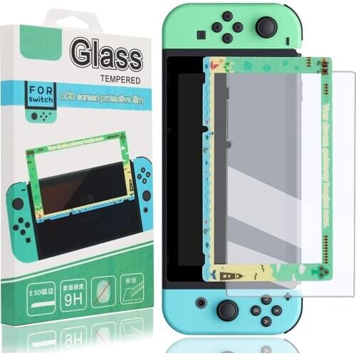 Cute Screen Protector for Nintendo Switch Animal Crossing Premium Transparent HD Clear Tempered Glass Protectors Anti-Scratch