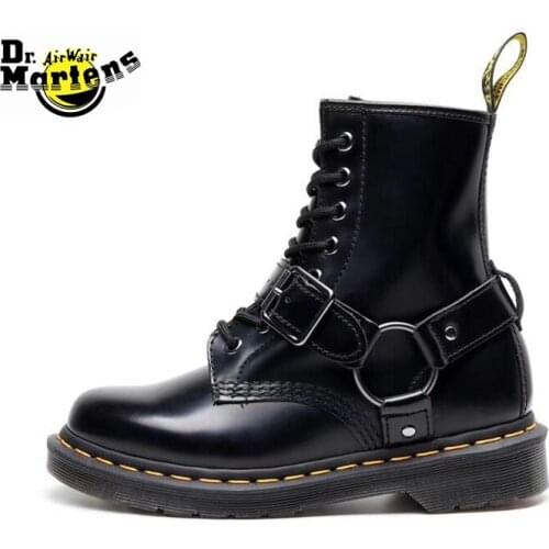 Dr.Martens Women 1460 Pascal 8 Eyes Leather Strap Buckle Doc Martin Ankle Boots Female Cool Leisure Anti-Slip Retro Army Shoes