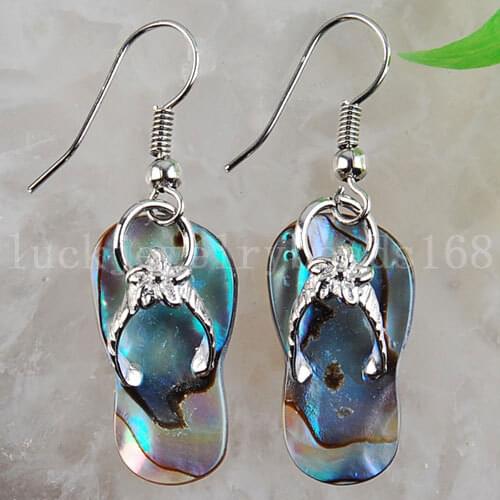 Free Shipping Women Fashion Jewelry New Zealand Abalone Shell Shoes Earring 1Pair C1716