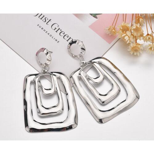 UAM Punk Heavy New Style Gold Metal Drop Earring Female 2019 Fashion Square Statement Earrings Wedding Party Friend Gifts