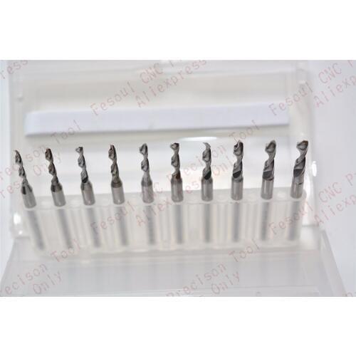 1.5mm-2.4mm,10pcs,Free shipping PCB Drill Bit,CNC milling Cutter,Solid carbide Drill,wood tool,plastic,MDF