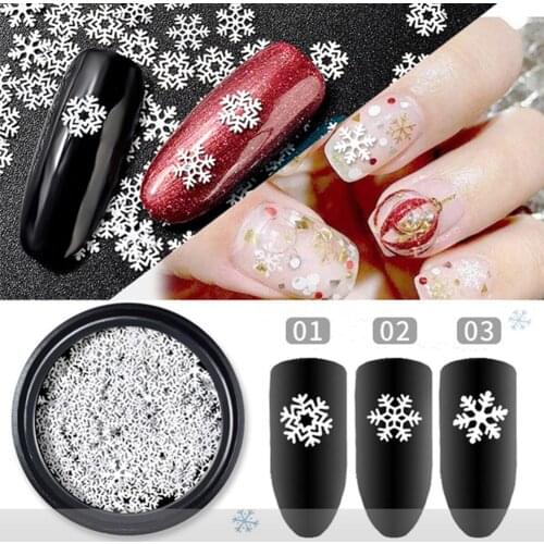 1pcs Snowflakes 3D Nail Art Stickers Christmas Xmas Transfer Stickers For Nails Self-adhensive Decals DIY Nail Art Decoration