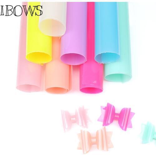 22*30cm Jelly Synthetic Leather Fabric Transparent PVC Vinyl Fabric for Party Decoration DIY Hair Bow Handmade Crafts Material