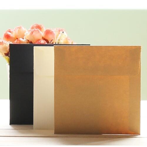 3PCS/PACK Vintage Retro Envelope Solid Color Small 10*10cm Kraft Paper Envelopes For Card Gift Scrapbooking Papeleria sl1416