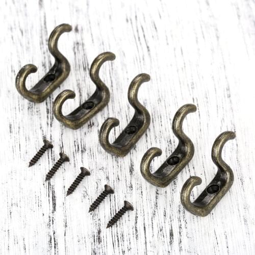 5pcs 34*21mm Wall Hooks Furniture Door Hooks Wall Hanger Towel Clothes Hat Coat Hanging Hooks Furniture Hardware