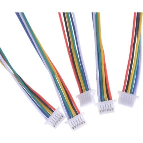5pcs/lot Mini Micro SH 1.0mm 6-Pin JST Double Connector Plug Wires Cables 100MM
