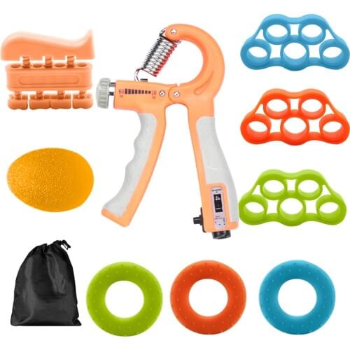 9pcs/set Spring Hand Grip Power Strength Expander For Hand Strengthener Finger Grip Power Grip Rehabilit Hand Trainer Expand