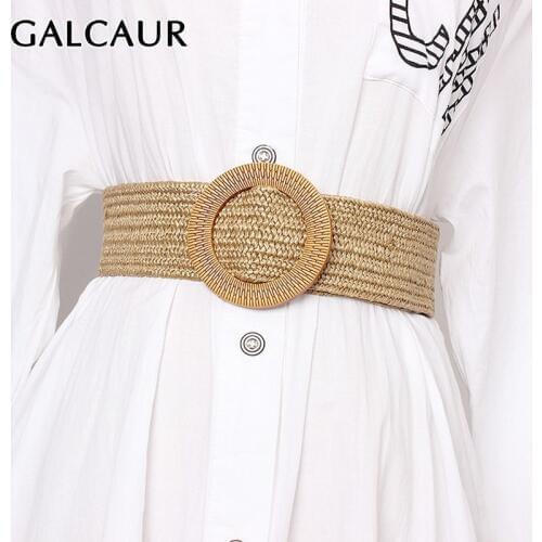 GALCAUR Accessories Striped Linen Belt For Women Vintage Dresses Lage SizeBelts Female Fashion Elegant Tide Summer 2020