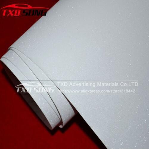 White Car Styling Glitter Vinyl Film for car vinyl wrapping Matt Sanding glitter vinyl wrap sticker with 6 Sizes for choices