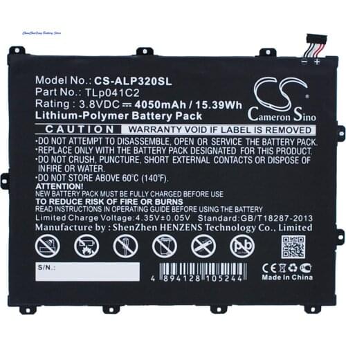 Cameron Sino 4050mAh Battery TLp041C2 for Alcatel One Touch Hero 8,POP 8, OT-9020A, OT-D820X, OT-P320X, OT-P350X, P320A, Trek HD