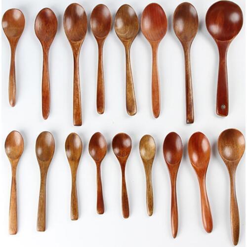 Wooden Spoon Bamboo Kitchen Cooking Utensil Tool Soup Teaspoon Catering Kids Spoon kitchenware for Rice Soup