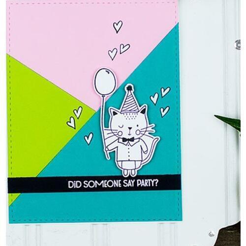 Horizontal Color Blocking Silver Metal Cutting Die Scrapbooking DIY Card Making Handmade Stencil Decoration Template Embossing