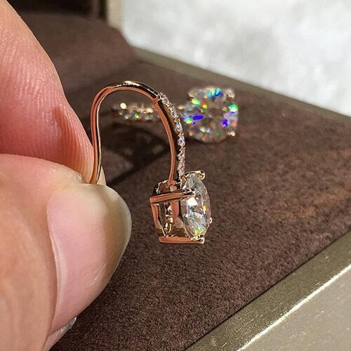 Solid 18K White Yellow Gold Round Brilliant Cut 1 ct Moissanite Ring Solarite Lab Diamond Engagement Ring For Women