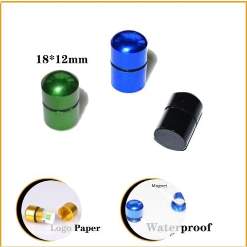 Stock-50pcs/Lot 18*12mm Pill holder box-Waterproof Mini Magnetic Bison Tube Bulk Hide Geocaching Contain-aluminum alloy