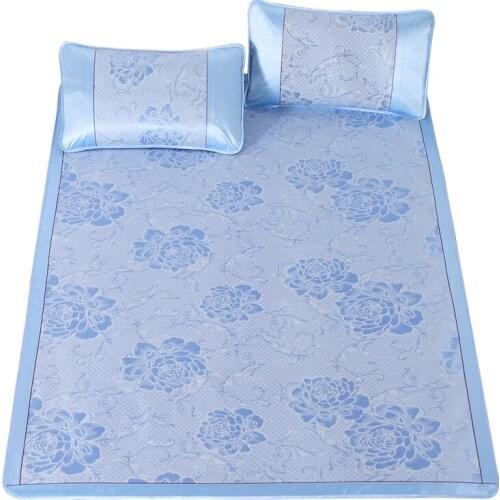 Summer Mat Viscose Fiber Mat Three-Piece Set 1.8M Bed 1.5M Foldable 2 Student Single Dormitory 1.2 M Summer Sleeping Mat