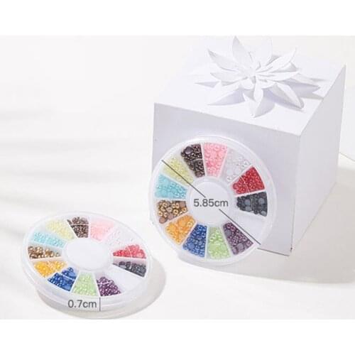 Round Box Multi-Color Round Flatback Imitation Half Pearls Bead Loose Beads Pearl Half Ball Half Round Pearls Flatback