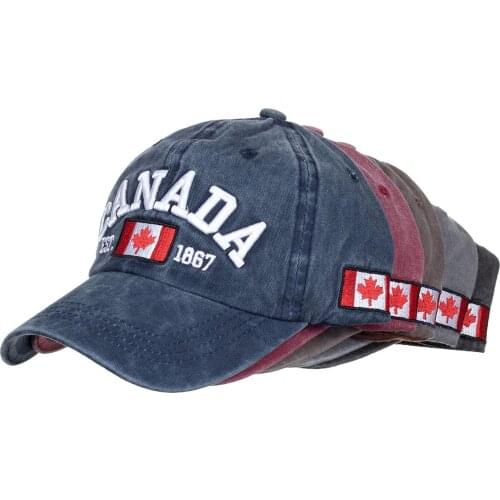 Summer Baseball Cap New Cotton Mens Hat Canada Print Embroidery Solid Unisex Sunhat Women Men Hats Snapback Hip Hop Hats 2021