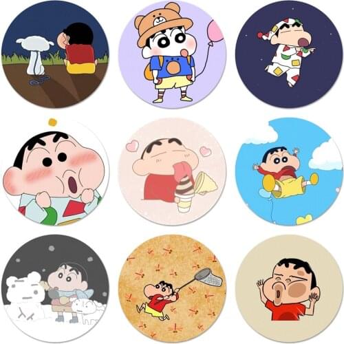 Kawaii Cartoon Crayon Icons Pins Badge Decoration Brooches Metal Badges For Clothes Backpack Decoration 58mm