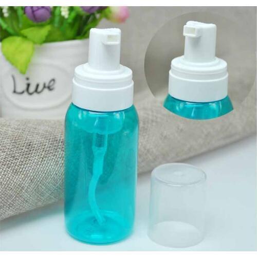 Refillable Empty 100ml Blue Plastic Press Bottle for Cleansing Foam Hand Washing Shower Foam 10pcs/lot P154