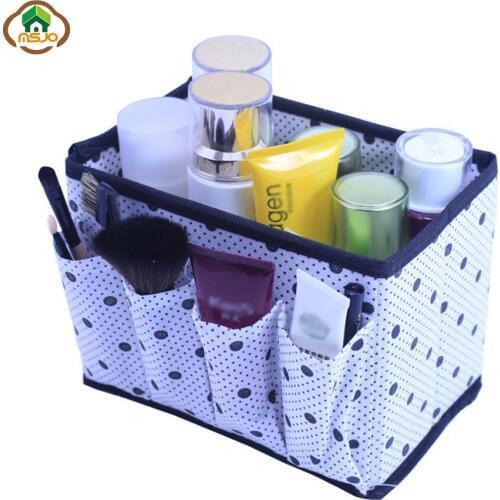 Msjo Storage Baskets Makeup Organizer Baskets Non-woven Cosmetic Storage Box Folding Wardrobe Drawer Makeup Organizer Baskets