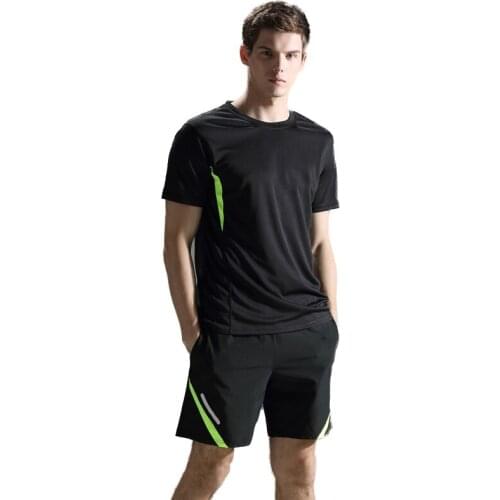 2021Summer New Mens Sports Suit Short-sleeved Shorts Running Fitness Leisure Breathable Quick-drying Men Sportswear Sweat Suit