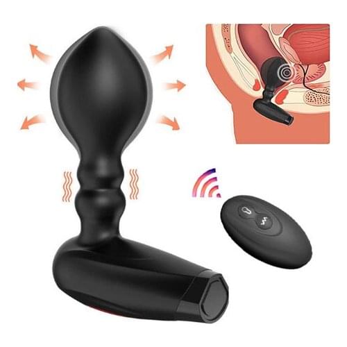 Remote Control Inflatable Anal/Vaginal Plug Dildo Vibrator Huge Butt Plug Prostate Massage SM Anus Expande Trainer Adult Sex Toy