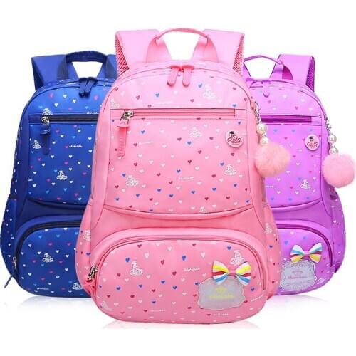 Student Backpacks Girls POM Pendant children school bags primary Backpack Kids orthopaedics protection three colors Waterproof