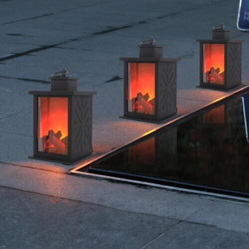 LED Flame Lantern Lamps Simulated Fireplace AA Battery Courtyard Room Decor For Garden Lawn Bedroom Terrace Decoration