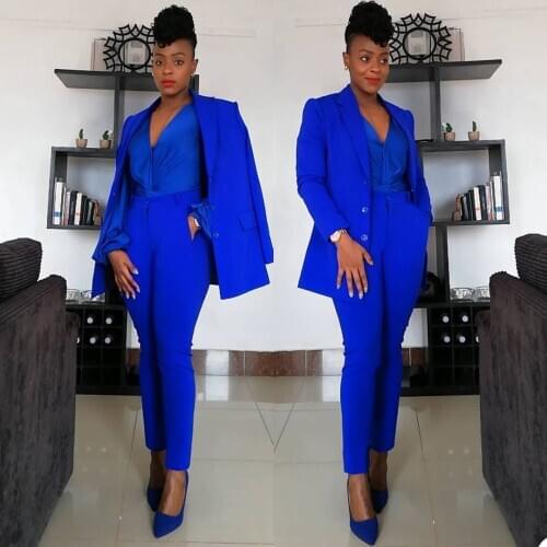 Spring Royal Blue Women Pants Suits For Wedding Mother of the Bride Suit Ladies Evening Party Tuxedos Formal Wear 2 Pcs