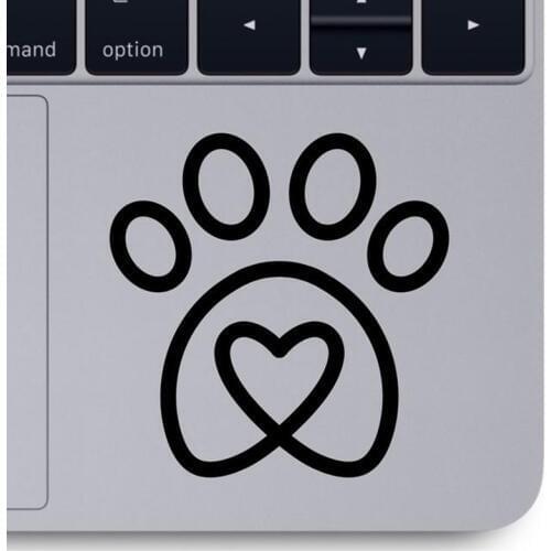 Heart Paw vinyl decal car computer Decor laptop Sticker animal pet dog Paw decal Removable Office computer laptop Decor X153