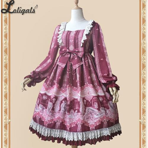 Broken Doll ~ Vintage Long Sleeve Lolita Dress High Waisted Party Dress by Infanta
