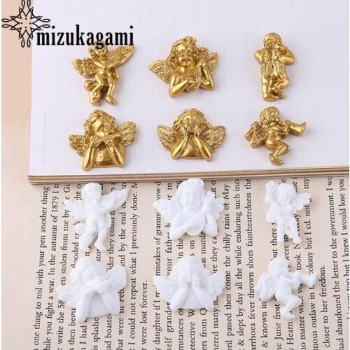 Vintage Victorian Angel Angel Gold Resin Patch Charms DIY Handmade Jewelry Mobile Shell Accessories Material