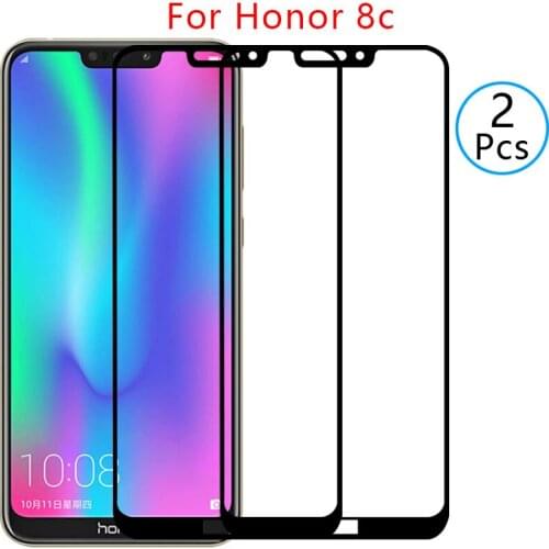 9d screen protector tempered glass case for huawei honor 8c cover on honor8c honer onor 8 c c8 6.26 protective phone coque bag
