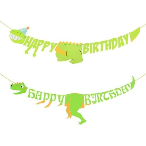 1set Happy Birthday Banners Dinosaur Party Decor Boys Birthday Party Decorations Kids Safari Party Baby Shower Supplies