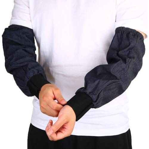 1 Pair Welding Safety Arm Sleeves Denim Working Protection Sleeves Handing Cut Resistant Heat Protect Arm Guard Welding Tools