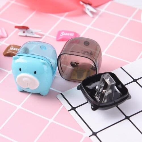 1 Pcs Candy Color Little Pig Pencil Sharpener Creative Kawaii Cartoon Animal Pencil Sharpener For Student Stationery Gift