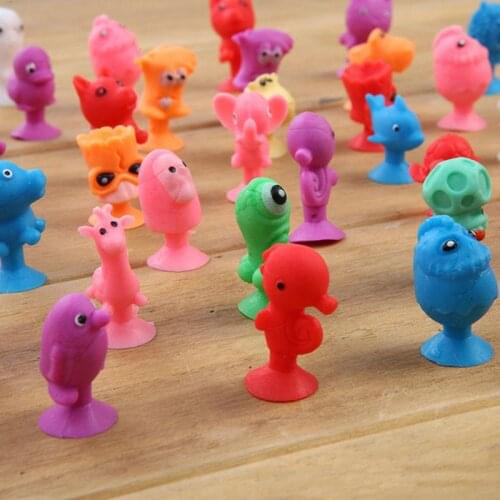 10/20/50 Pcs/lot Mini Sucker Capsule Model Little Cartoon Anime Animal Action Figures Suction Cup Toys For Children