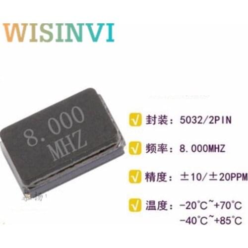 10pcs 8MHZ 10MHZ 11.0592MHZ 12MHZ 13.56MHZ 16.000MHZ 20MHZ 24MHZ 8.000MHZ 16MHz 2Pin 5032 smd quartz resonator Crystal new