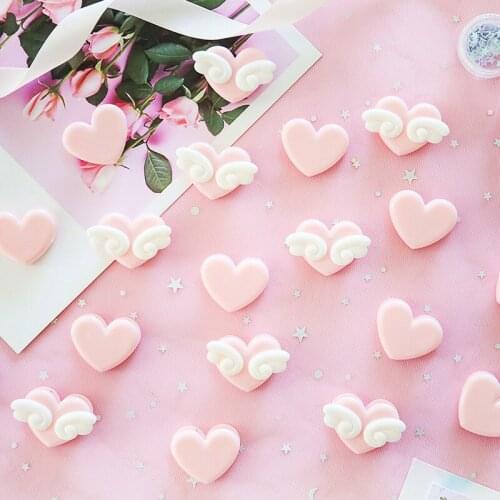 10 Pcs Love Heart Shape Pink Small Paper Clip Decoration Photo Clip Student Stationery Clip
