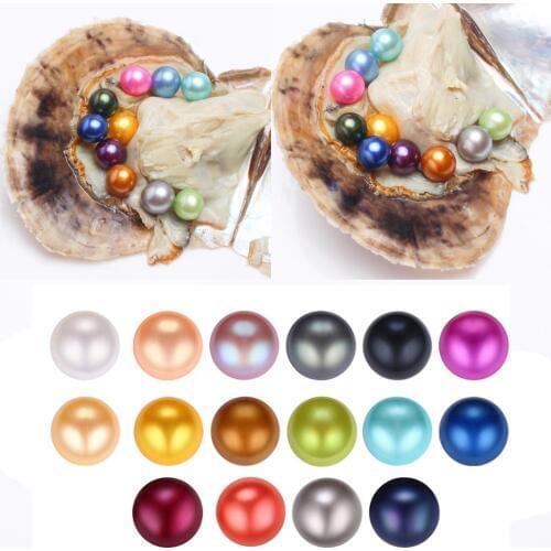 2018 DIY round akoya oyster Jewelry 6-7mm 27color Seawater pearl oyster as mystery gift with Vacuum Package Gift Surprise