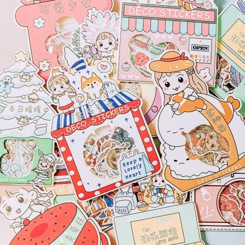40 pcs/set The Daily Life of Lizi Girl Stationery Stickers Scrapbooking Diy Supplies School Office Decoration