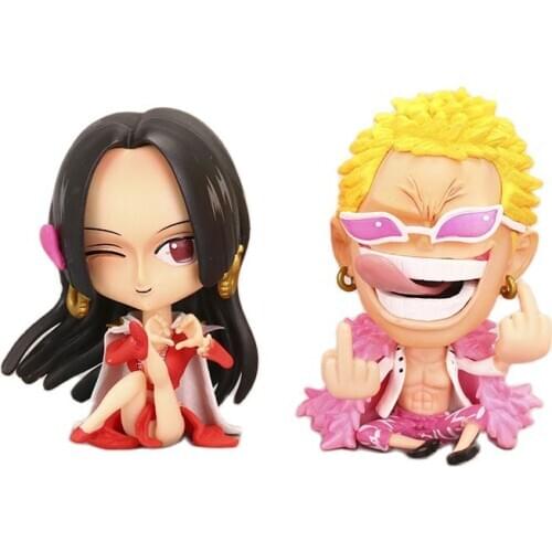 9cm Anime One Piece Hancock Doflamingo Luffy Zoro PVC Action Figure Going Merry Doll Collectible Model Toy Figurine