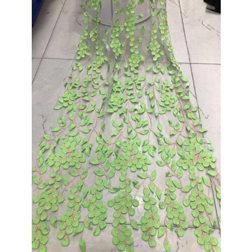 Promotional exquisite high-quality 3D leaf tulle embroidery, comfortable fabric, suitable for fashionable ladies' skirts