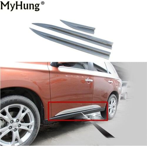 Car-Styling Car Accessories Side Door Modling Trim Door Body Trim For Mitsubishi Outlander 2013 2014 Abs Chrome 4Pcs