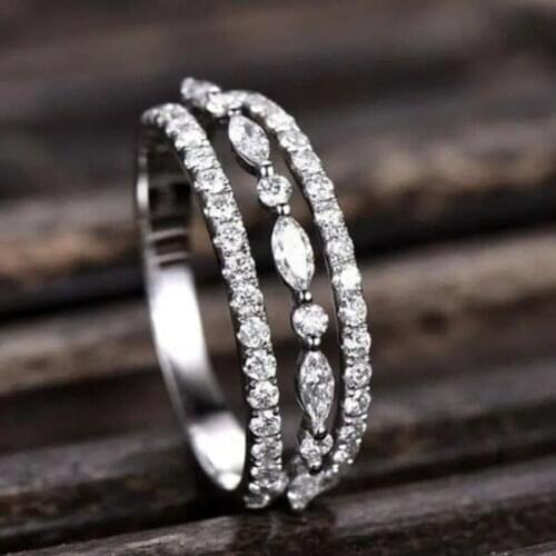 Huitan Newly Fancy Women Finger-rings with Dazzling White Cubic Zirconia Wedding Marriage Party Ring Fashion Jewelry Drop Ship