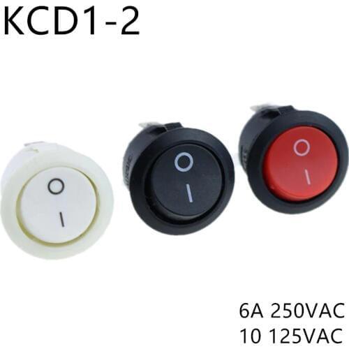 KCD1-105 AC 6A 10A 250V On Off Rocker Switch Black 2Pin Power Switch Push Button Switch Black White Factory
