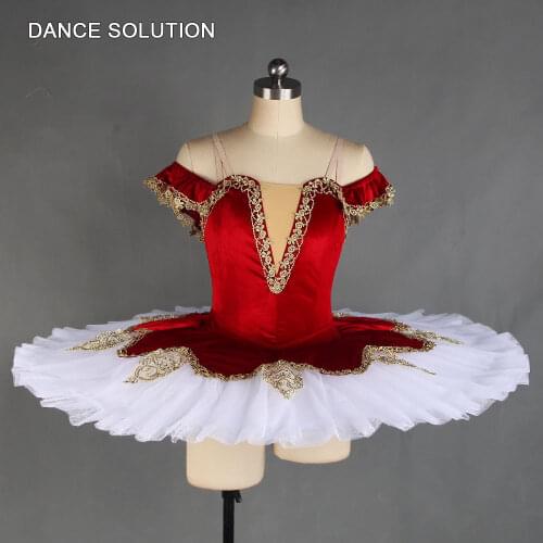 Deep Purple Velvet Bodice with Stiff Tulle Tutu Professional Ballet Pancake Tutu for Women & Girl Ballerina Dance Costume BLL141