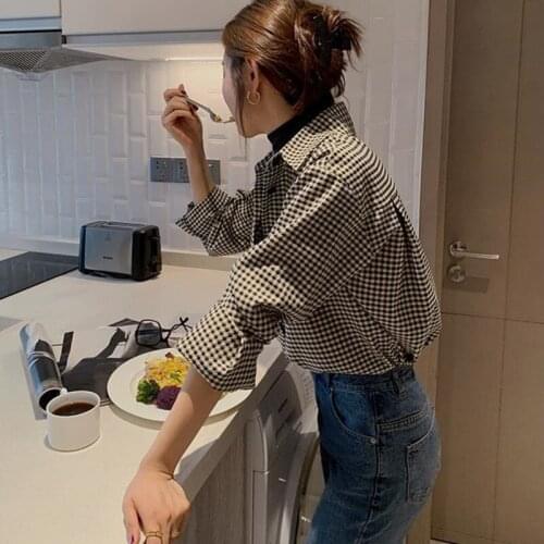 Блузки в клетку MIEMBRO China At AliExpress