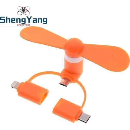 Mini USB Fan 3 in 1 USB Gadget Portable For Android OTG Micro Type-c For iPhone 5 6S 7 Plus 8 X XS Electronic Smart Gadgets