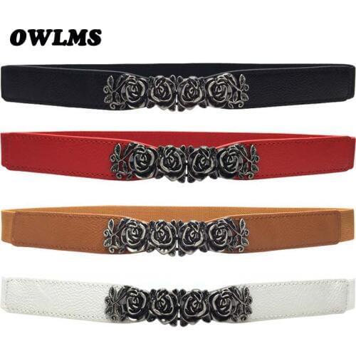 Fashion rose flower cummerbunds HOT black gunmetal buckle flowers belts dress decorate wedding cummerbund party lady belt gifts